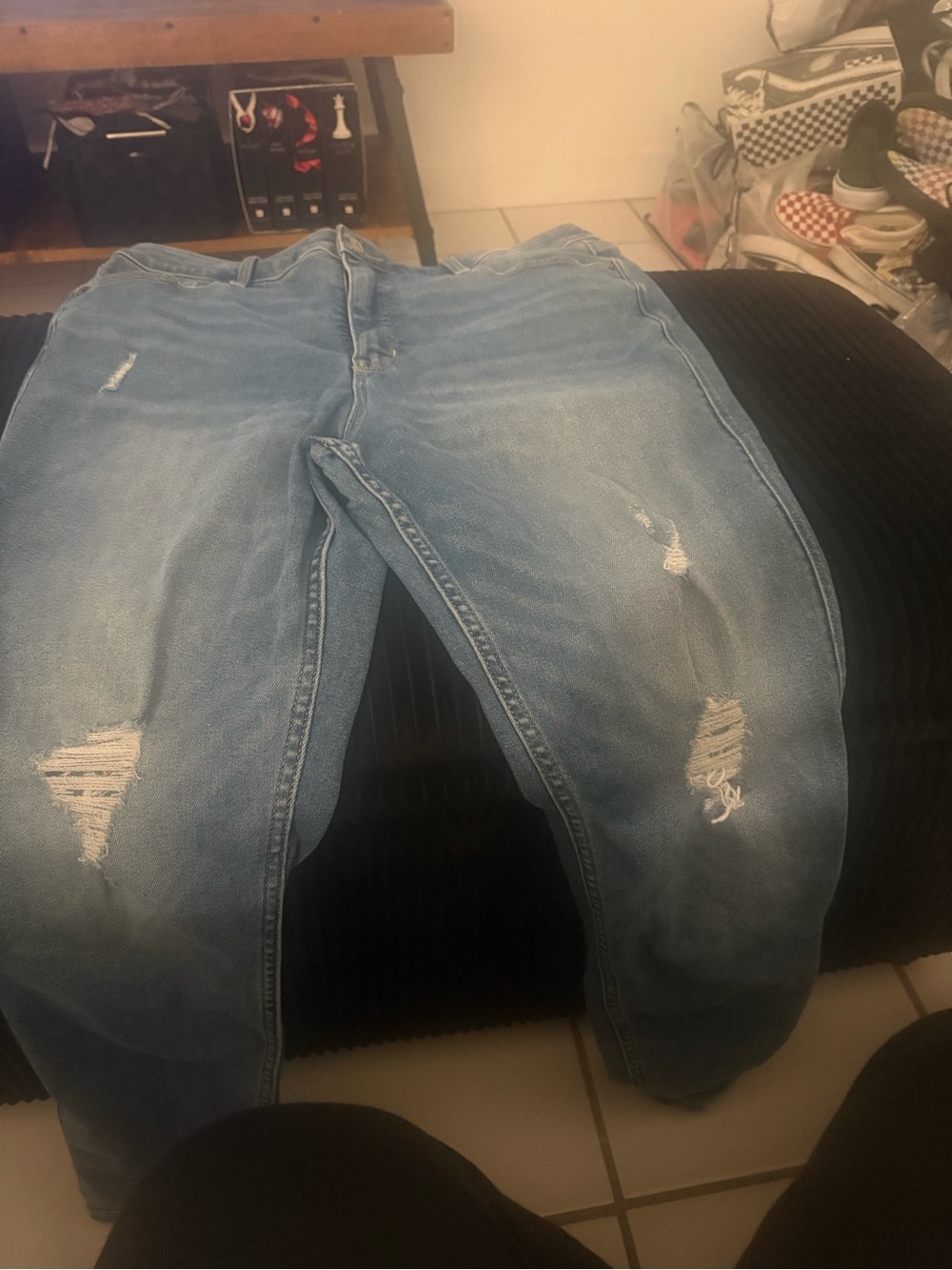 Women’s  Light Blue Distressed Skinny Jeans